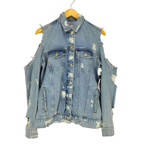 ザラ ZARA ダメージデザイン デニムジャケット レディース import:S