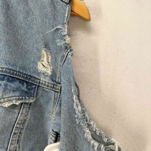 ザラ ZARA ダメージデザイン デニムジャケット レディース import:S