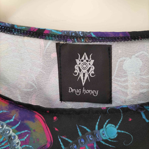 ドラッグハニー Drug honey 総柄 百目百足 ワンピース レディース