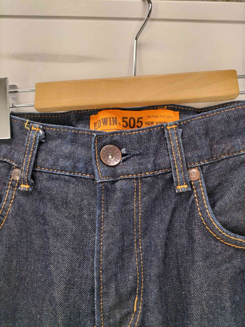 エドウィン EDWIN 505BG シンチバック セルビッチ ストレートデニムパンツ 濃紺 メンズ 32×33