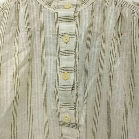 APOLDA 70-80S EURO VINTAGE ドイツ ユーロ ストライプ柄 ノースリーブ エポレット プルオーバー シャツブラウス レディース
