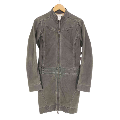 ディーゼル DIESEL 90~00S Y2K レザーパイピング オーバーオールデザインフルジップタイトコート レディース M