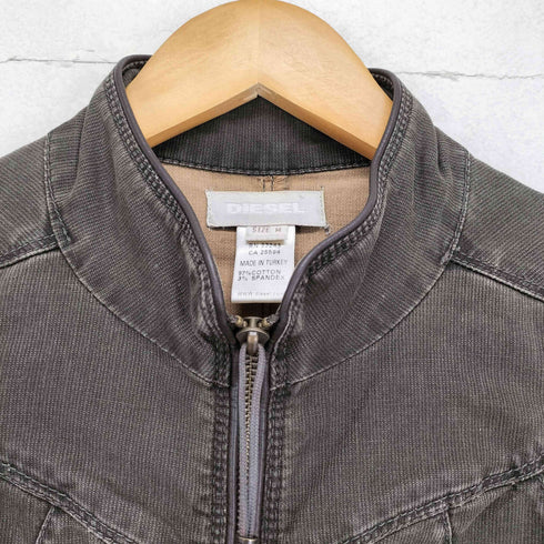 ディーゼル DIESEL 90~00S Y2K レザーパイピング オーバーオールデザインフルジップタイトコート レディース M