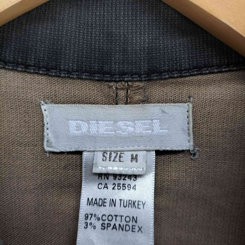 ディーゼル DIESEL 90~00S Y2K レザーパイピング オーバーオールデザインフルジップタイトコート レディース M