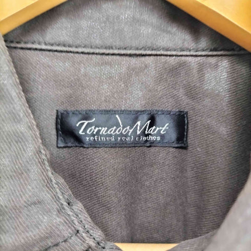 トルネードマート TORNADO MART Y2K フロントプリーツデザインコーティングシャツジャケット メンズ L