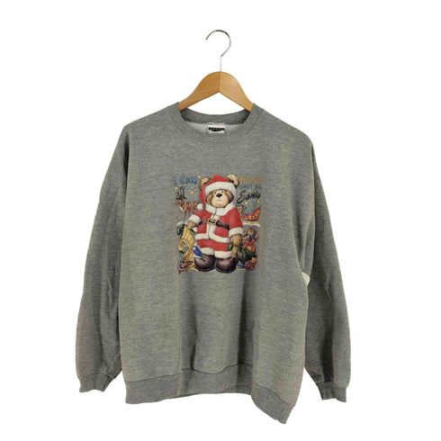 ジャージーズ JERZEES 00s ベア クマ クリスマス プリント クルーネックスウェット メンズ import:L