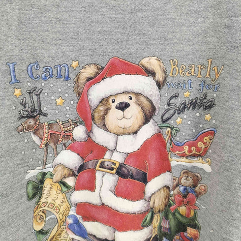 ジャージーズ JERZEES 00s ベア クマ クリスマス プリント クルーネックスウェット メンズ import:L