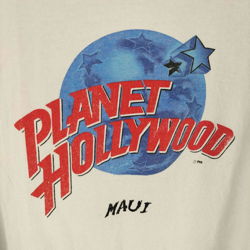 プラネットハリウッド PLANET HOLLYWOOD 90S USA製 フロントロゴプリントクルーネックTシャツ メンズ import:XL