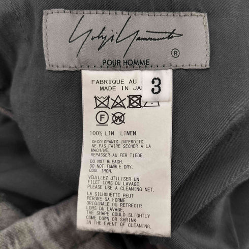 ヨウジヤマモトプールオム Yohji Yamamoto POUR HOMME 24SS INK DYED TWILL Z-STANDARD CORD P インクダイコードパンツ メンズ JPN:3