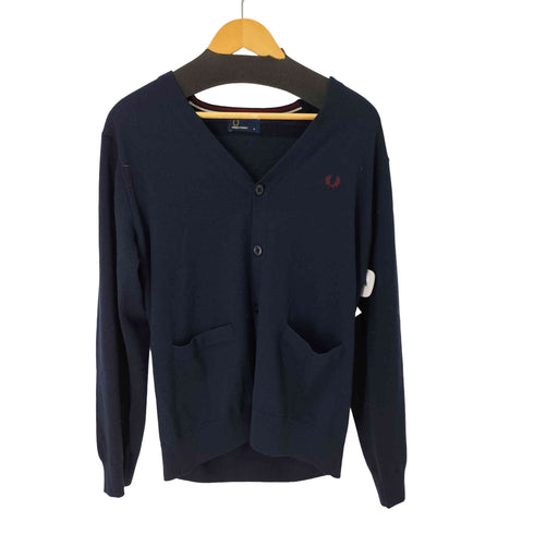フレッドペリー FRED PERRY ロゴ刺繍 Vネックカーディガン メンズ JPN:M