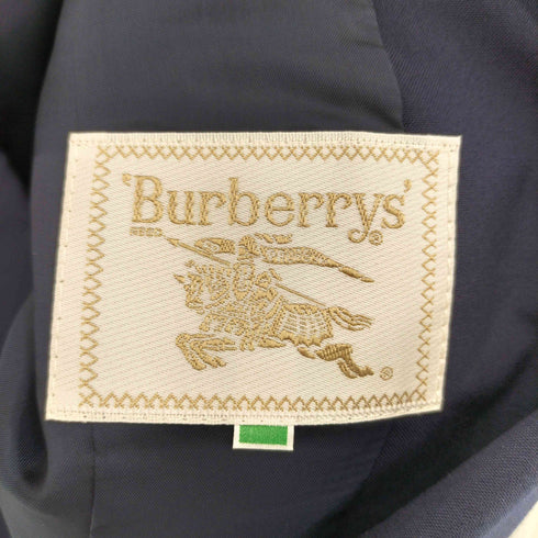 バーバリーズ BURBERRYS ダブルブレスト ウール 金ボタン 紺ブレ エンブレム刺繍 テーラードジャケット レディース 9AR