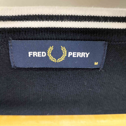 フレッドペリー FRED PERRY ロゴ刺繍 コットン Vネックカーディガン メンズ JPN:M