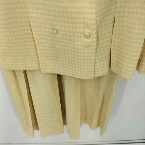 バーバリーズ BURBERRYS ギンガムチェック ダブルブレスト プリーツスカート スーツセットアップ レディース