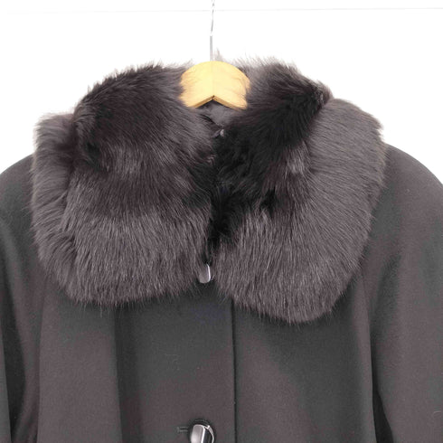 ピュア カシミヤ pure cashmere フォックスファーカラー カシミヤ ロングコート レディース 11AR