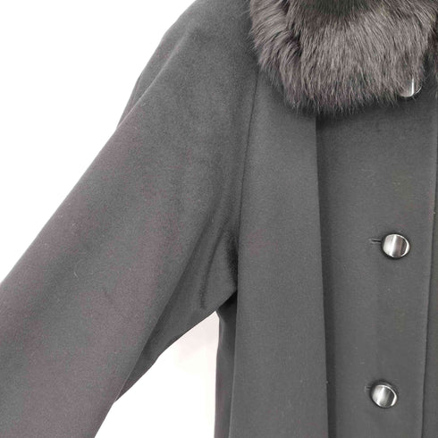 ピュア カシミヤ pure cashmere フォックスファーカラー カシミヤ ロングコート レディース 11AR