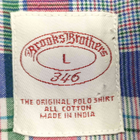 ブルックスブラザーズ 346 BROOKS BROTHERS ボタンダウンチェックシャツ メンズ import:L