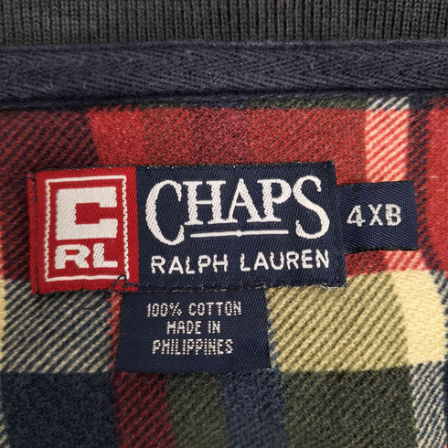 チャップスラルフローレン CHAPS RALPH LAUREN 90Sチェックコットンポロシャツ メンズ 4XB
