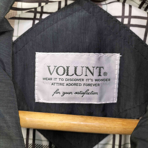 VOLUNT 裏地チェック スイングトップ ジップアップジャケット メンズ