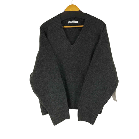 ザラ ZARA Vネックウール混ニット レディース import:L