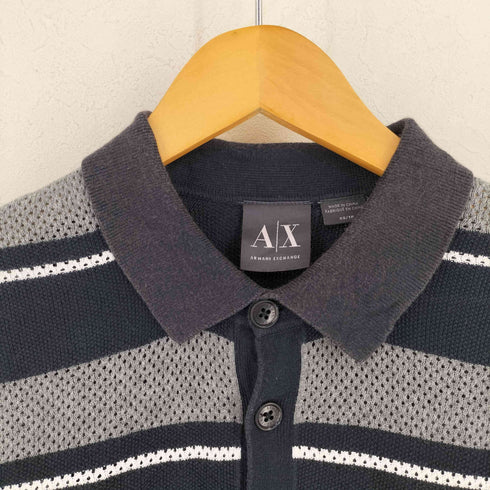 アルマーニエクスチェンジ ARMANI EXCHANGE ボーダー メッシュ ポロシャツ メンズ import:XS