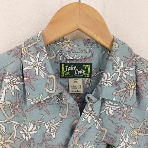 モンベル mont bell TAKE LOHA TAKE ロハ クラインエーデルワイス アロハシャツ メンズ JPN:XS