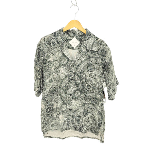 ETHOSENS Printed SS shirt A シルク混 総柄 プリント オープンカラー半袖シャツ メンズ 2