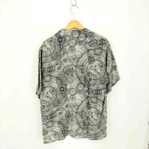 ETHOSENS Printed SS shirt A シルク混 総柄 プリント オープンカラー半袖シャツ メンズ 2