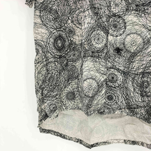 ETHOSENS Printed SS shirt A シルク混 総柄 プリント オープンカラー半袖シャツ メンズ 2