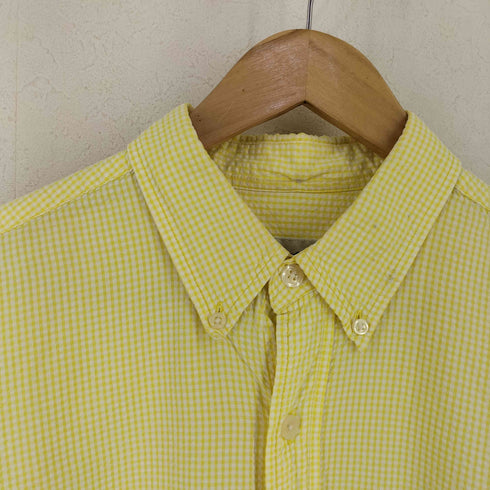 エディーバウアー Eddie Bauer チェック コットン シアサッカー ボタンダウンシャツ メンズ import:M