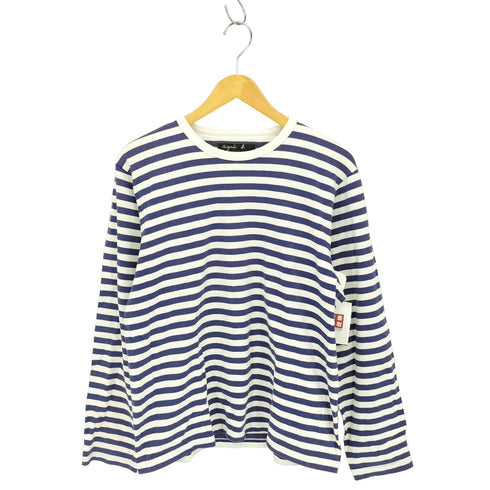 アニエスベー agnes b. 90s fabric of france フランス製 クルーネック ボーダー柄 クルーネック長袖Tシャツ カットソー メンズ 2