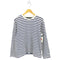 アニエスベー agnes b. 90s fabric of france フランス製 クルーネック ボーダー柄 クルーネック長袖Tシャツ カットソー メンズ 2
