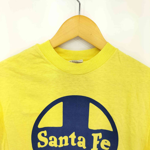 ヘインズ Hanes 80s 袖裾シングル Ssnta Fe サークルロゴデザイン 半袖Tシャツ カットソー メンズ M 38-40