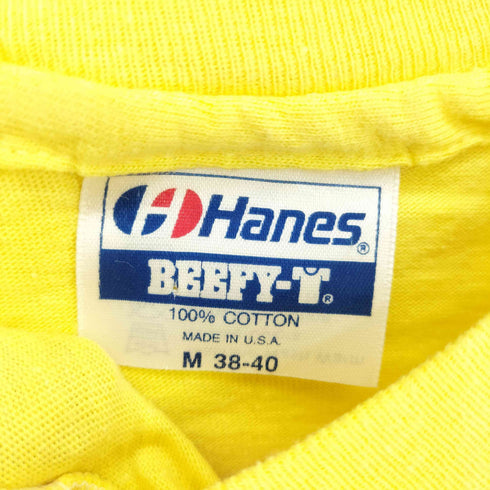 ヘインズ Hanes 80s 袖裾シングル Ssnta Fe サークルロゴデザイン 半袖Tシャツ カットソー メンズ M 38-40