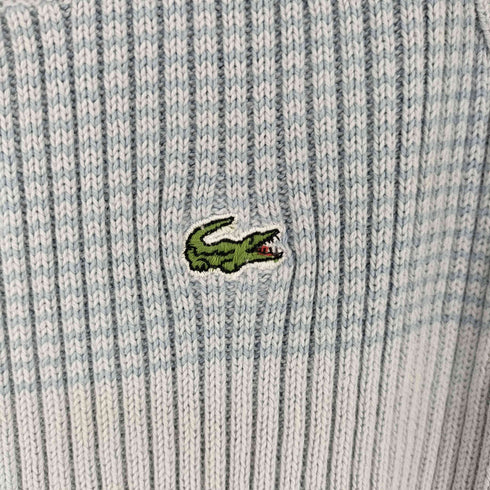 ラコステ LACOSTE ロゴ刺繍 ボーダー サイドボタン ニット レディース 42