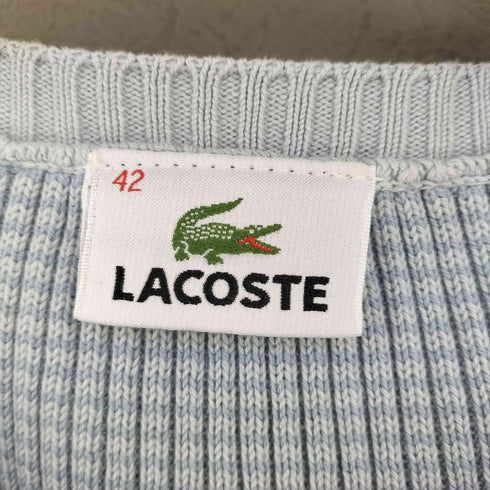 ラコステ LACOSTE ロゴ刺繍 ボーダー サイドボタン ニット レディース 42