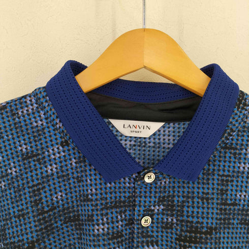 ランバン LANVIN ロゴプレート 総柄 ポロシャツ メンズ