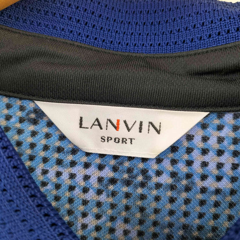 ランバン LANVIN ロゴプレート 総柄 ポロシャツ メンズ