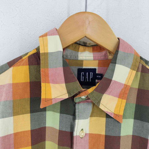 ギャップ Gap 00s OLD GAP オールドギャップ チェック コットン レギュラーカラーシャツ メンズ import:M