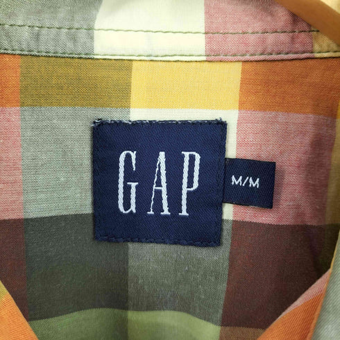 ギャップ Gap 00s OLD GAP オールドギャップ チェック コットン レギュラーカラーシャツ メンズ import:M