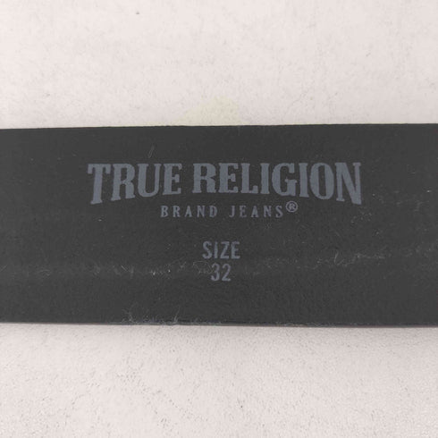 トゥルーレリジョン TRUE RELIGION ロゴバックル 総柄 レザーベルト メンズ 32