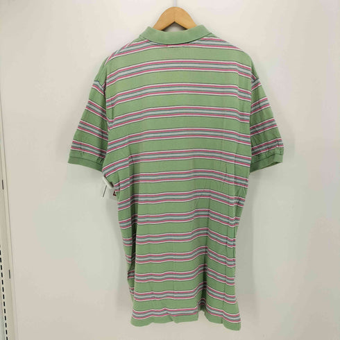ポロバイラルフローレン Polo by RALPH LAUREN ポニー 刺繍 マルチ ボーダー 鹿の子 ポロシャツ メンズ import:L