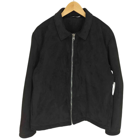 ザラ ZARA スウェード ドローコード ジップアップ ブルゾン ジャケット メンズ import:L