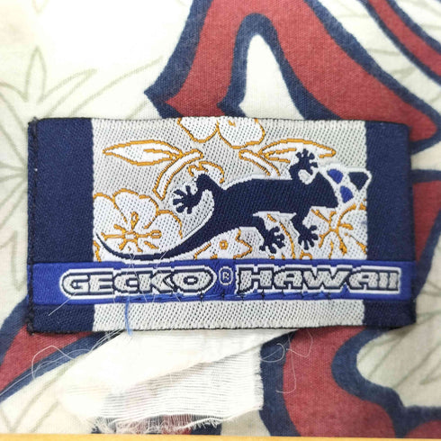 gecko hawaii 総柄 オープンカラー アロハシャツ メンズ