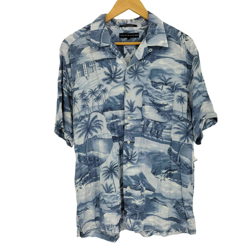 トミーヒルフィガー TOMMY HILFIGER 総柄 レーヨン オープンカラーシャツ メンズ import:M