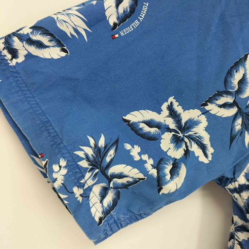 トミーヒルフィガー TOMMY HILFIGER ボーダーパターン アロハシャツ メンズ import:L