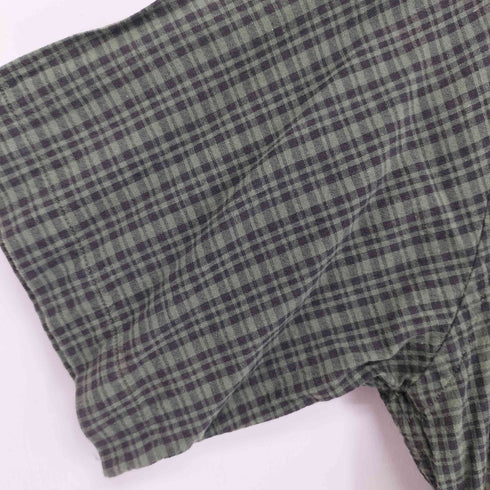トミーヒルフィガー TOMMY HILFIGER 刺繍 チェック オープンカラー S/S シャツ メンズ import:L