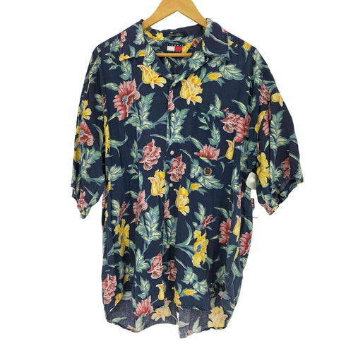 トミーヒルフィガー TOMMY HILFIGER レーヨン オープンカラーアロハシャツ メンズ import:L