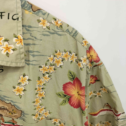 ヒルフィガー HILFIGER リゾート柄 オープンカラーアロハシャツ メンズ import:L