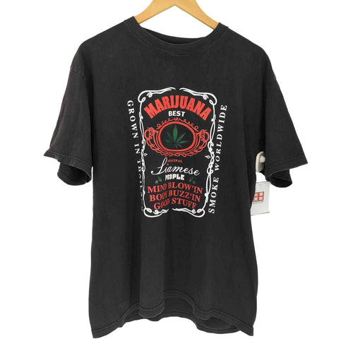 marijuana プリント クルーネックTシャツ メンズ