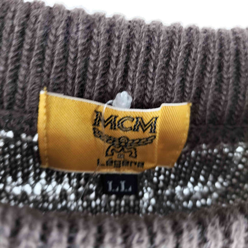 レジェールバイエムシーエム LEGERE by MCM ロゴ刺繍 市松模様ニット メンズ LL